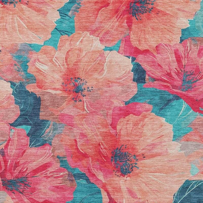 HomeRoots Floral Transitional Rectangle Outdoor Rug