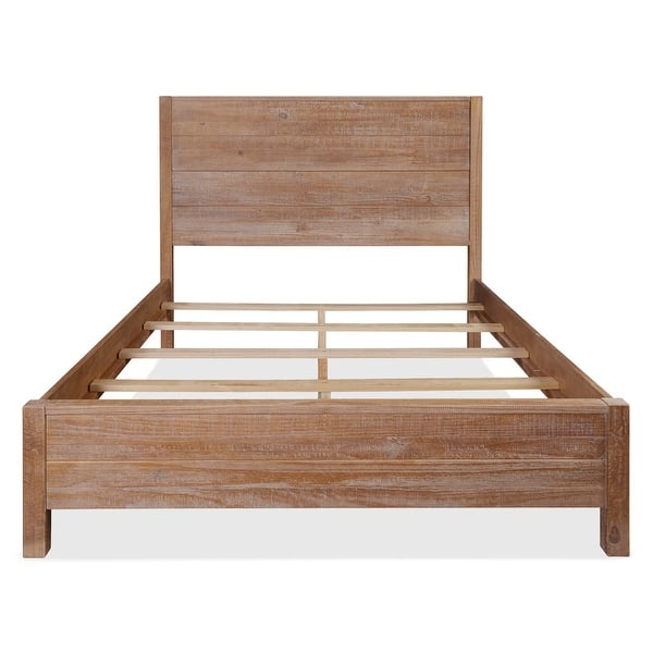 slide 2 of 7, Grain Wood Furniture Montauk Distressed Solid Wood Panel Bed Driftwood - Full