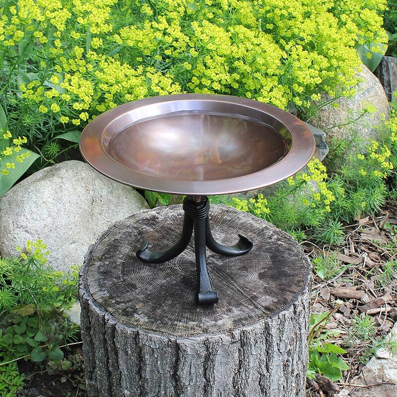 Achla Designs Classic II Birdbath w/Tripod Stand, 12.75 Inch Diameter, Antique Copper