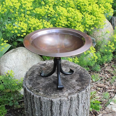 Achla Designs Classic II Birdbath w/Tripod Stand, 12.75 Inch Diameter, Antique Copper