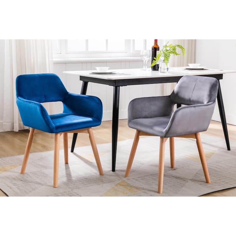 Porthos Home Diana Velvet/ Beech Wood Dining Chairs (Set of 2)