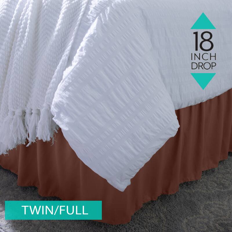 Home Details 18" Drop Wrap Around Bed Ruffle Twin/Full in Burgundy
