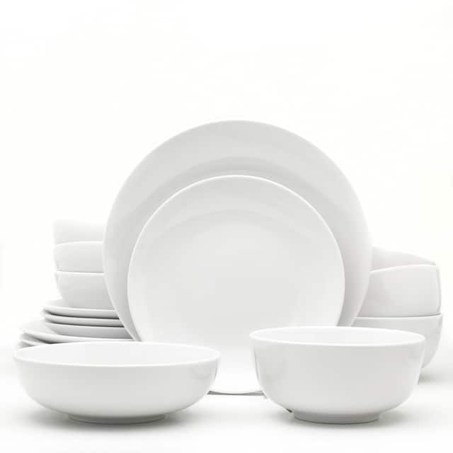 Euro Ceramica White Essential 16 Piece Dinnerware Set (Service for 4) - 16 Piece