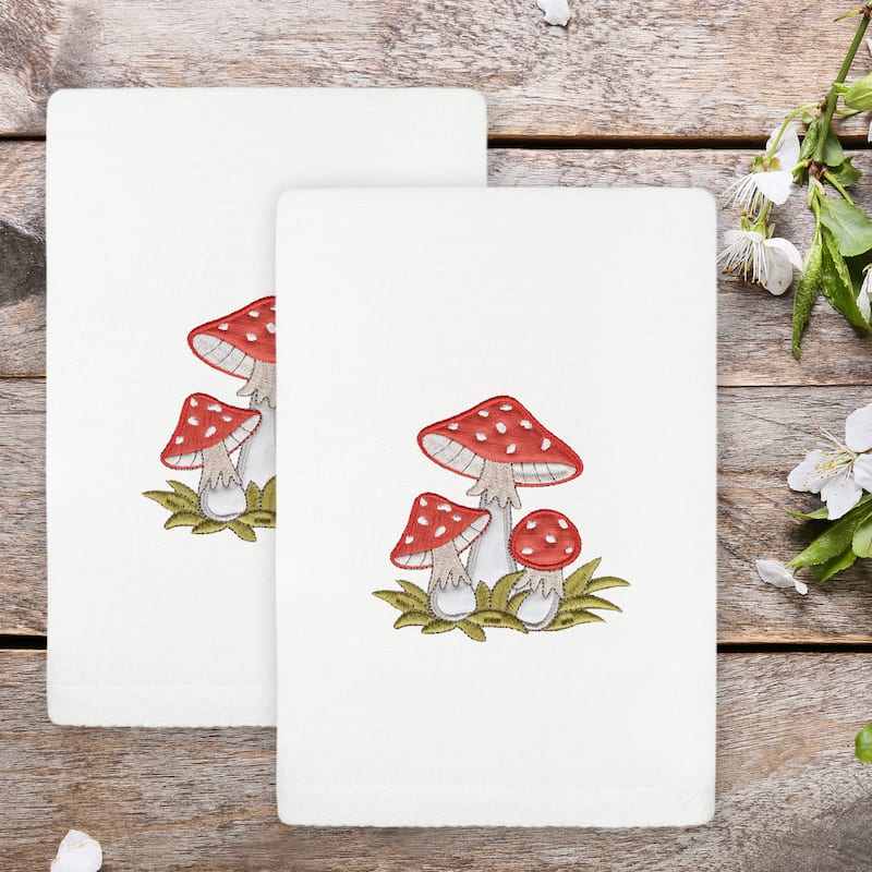 Authentic Hotel and Spa Spring Mushrooms Turkish Cotton Hand Towels (Set of 2)