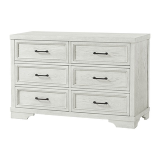 Foundry 6-Drawer Traditional Wood Dresser, White Dove