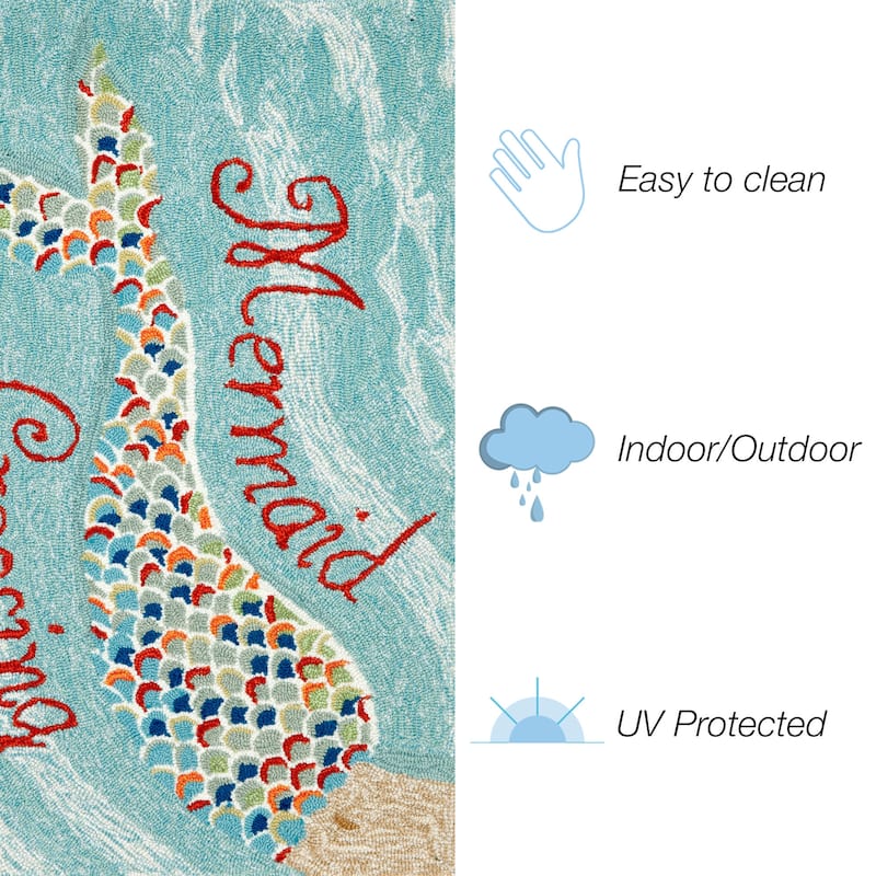 Liora Manne Frontporch Mermaid Crossing Indoor/Outdoor Rug - 2'6" x 4'