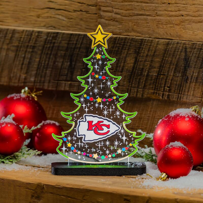 10" LED Tabletop Christmas Tree Desklite Sign, Kansas City Chiefs