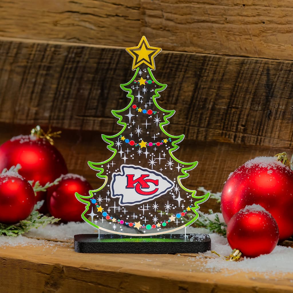 10" LED Tabletop Christmas Tree Desklite Sign, Kansas City Chiefs