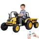 preview thumbnail 7 of 28, 12V Kids Ride-On Tractor with Trailer Yellow