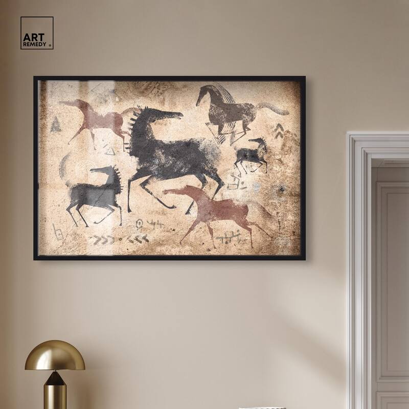 Cave Drawing Horses Shadowbox by Art Remedy