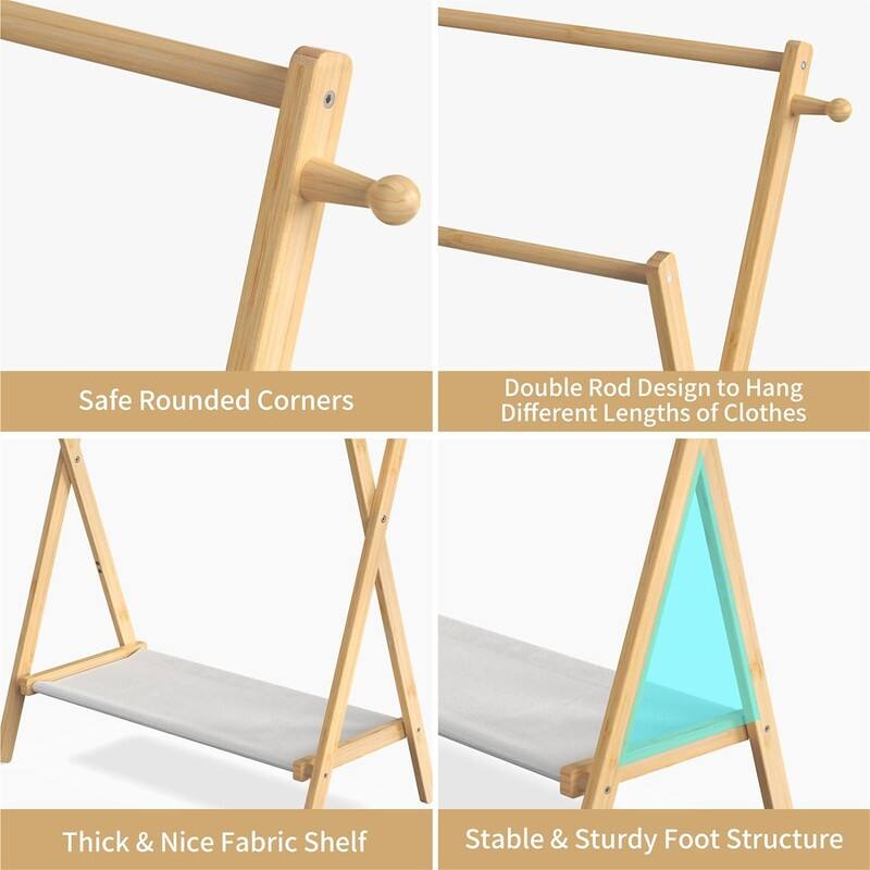 Small Clothes Rack for Toddler Pets - 17.32"D x 31.1"W x 41.33"H