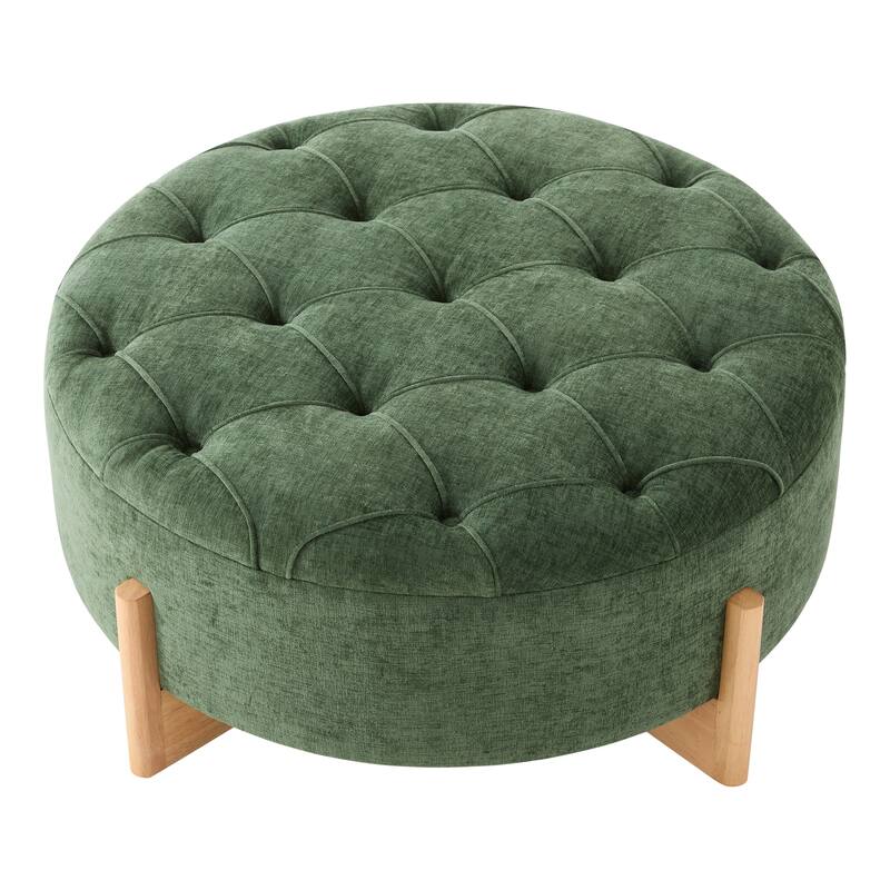 Modern Round Tufted Ottoman
