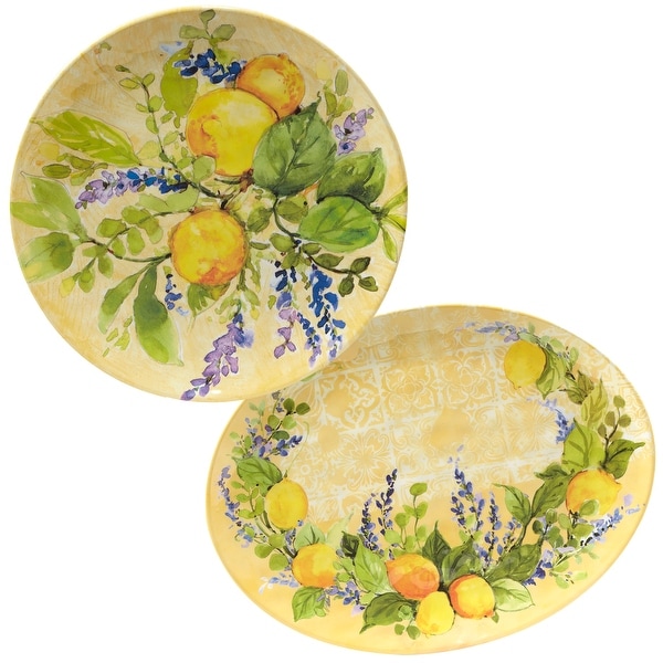 Certified International Lemon Zest 2 piece Melamine Platter