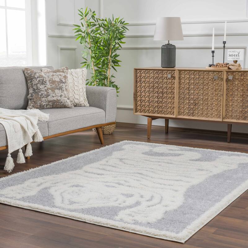 Hauteloom Cansu Living Room, Bedroom Area Rug - Contemporary - Plush Pile - Black - 2' x 3'