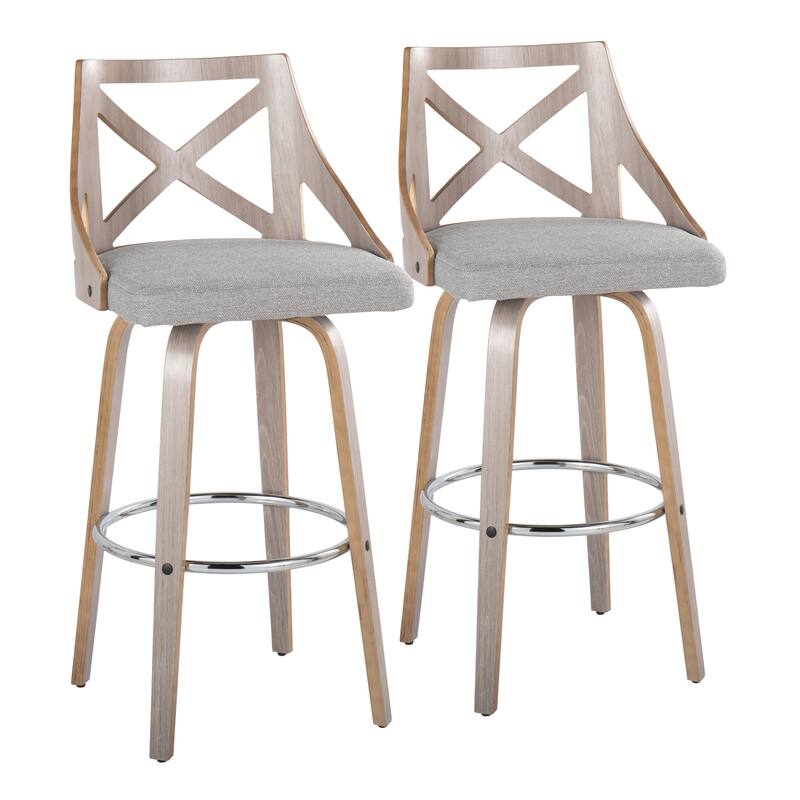 The Gray Barn Charlotte 30" Fixed-Height Bar Stool with Bent Wood Legs (Set of 2)