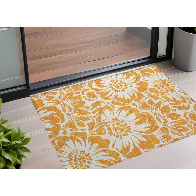Tana Botanic Elegance Weather Resistant Classic Meets Modern Runner Outdoor Rug - 2' x 3' - Multi