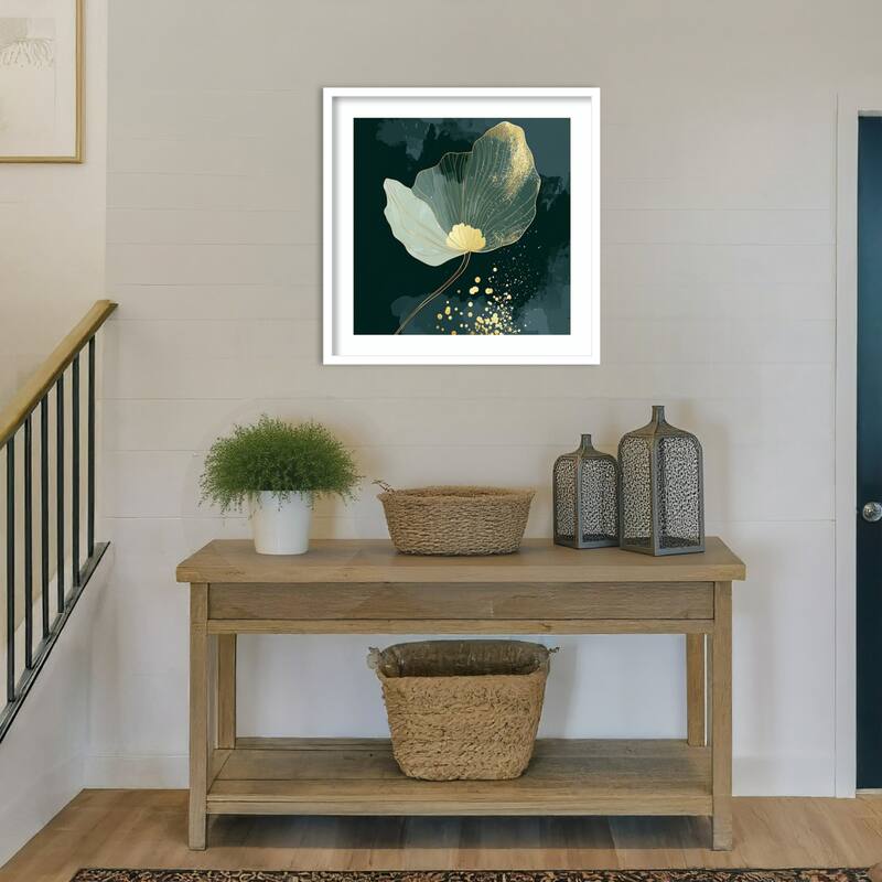Petals of Jewel and Gold by Tradelink inhouse artist Wood Framed Wall Art Print