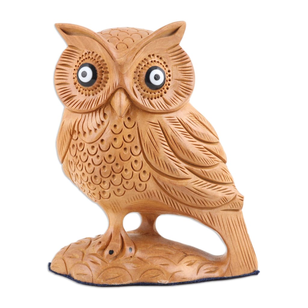 Novica Handmade Owl Glory Wood Figurine