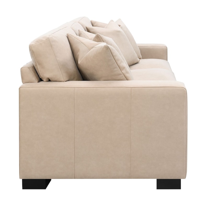 Dexter 89" Sofa with 4 Pillows, Taupe