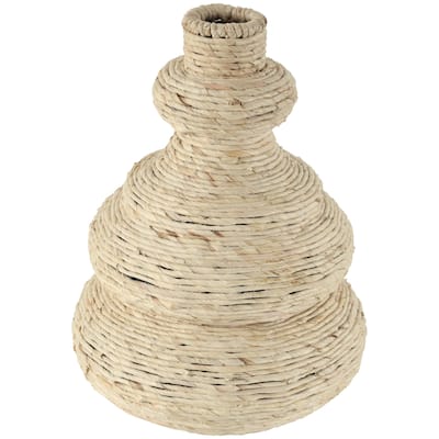 Metal Seagrass Handmade Wrapped Decorative Vase with Abstract Bubble Shape - Beige or Black - Roche River Decor