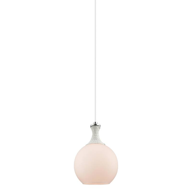Innovations Lighting 415-1PR-12-8 Astor Pendant Astor 8" Wide Mini - Polished Nickel / Matte White