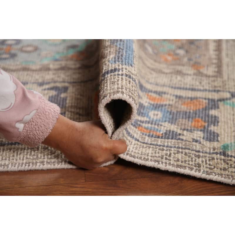 Hand Knotted Oriental 100% Wool Carpet Traditional Medallion Navy Blue & Blues Joshaghan Area Rug - 9' 6'' X 6' 3''