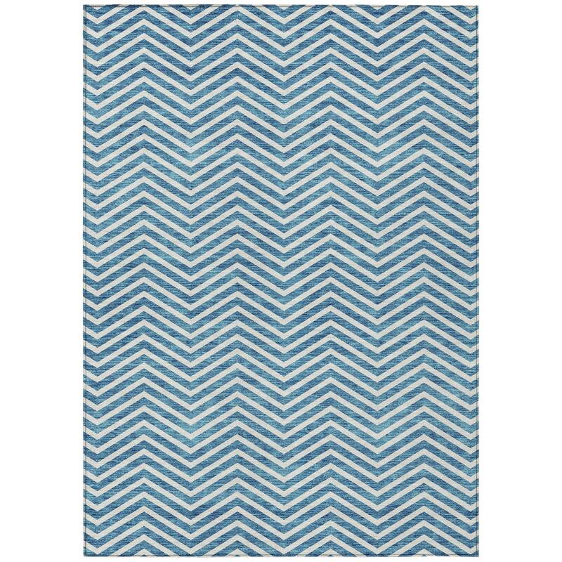 Machine Washable Indoor/ Outdoor Chantille Chevron Stripe Rug