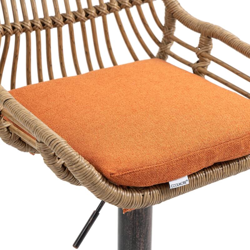 Set of 2 Swivel Bar Stools Adjustable Counter Height with Footrest