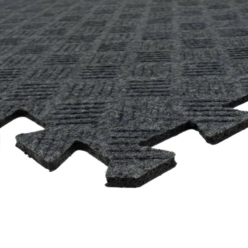 Mohawk Home Crosshatch Interlocking Utility Mats (6 Pieces) (24 Square Feet) for Gym Floor, Under Crate, Workroom, and More