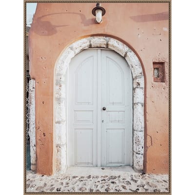 Santorini Dome Complement by Bella Eve Framed Canvas Wall Art Print - Sylvie Beaded Gold