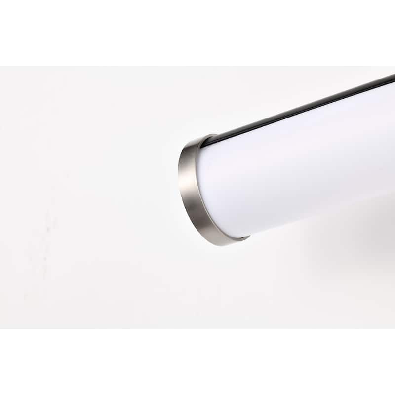 Solano LED Medium Vanity Black and Brushed Nickel Finish White Acrylic Lens