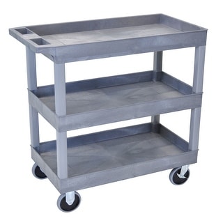 Luxor HD High Capacity 3 Tub Shelves Grey Cart