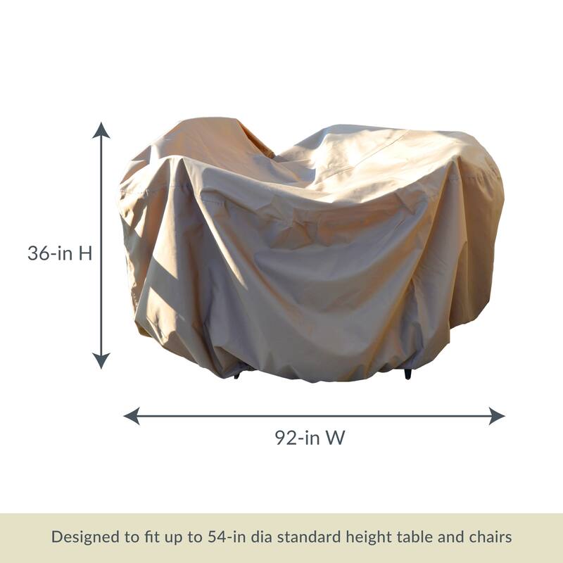 All-Weather Protective Cover for 54-in Round Table and Chairs with Umbrella Hole