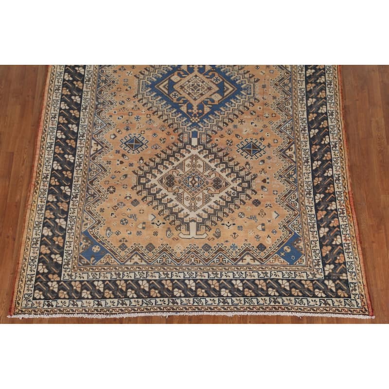 Tribal Bakhtiari Persian Vintage Area Rug Handmade Wool Carpet - 6'7"x 9'10"