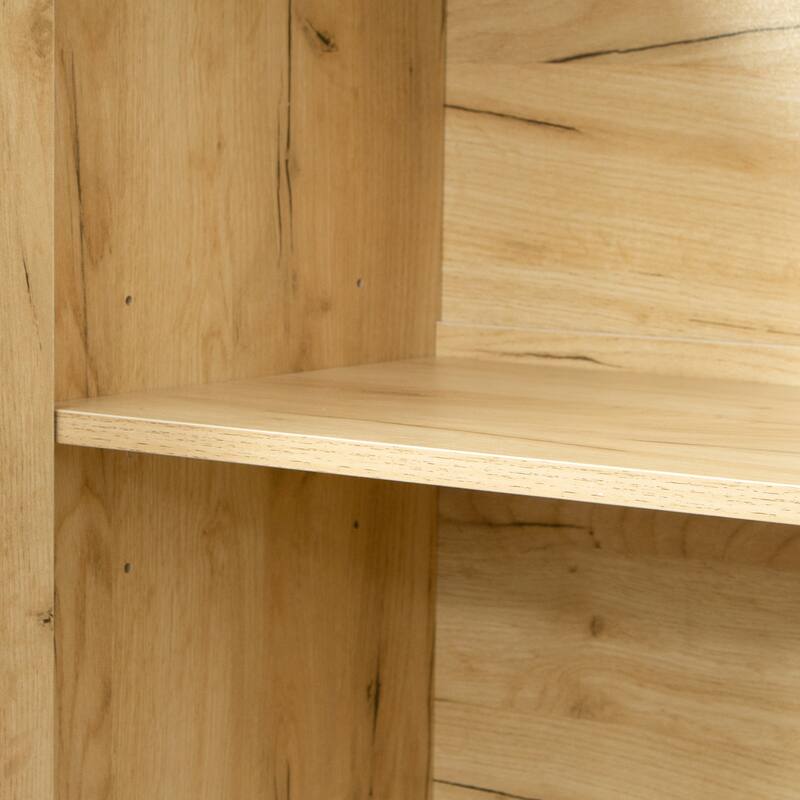 Modern Wooden Buffet Sideboard with 2 Doors, 2 Drawers, and Movable Shelves, 43.3 Inch Storage Console for Dining Room