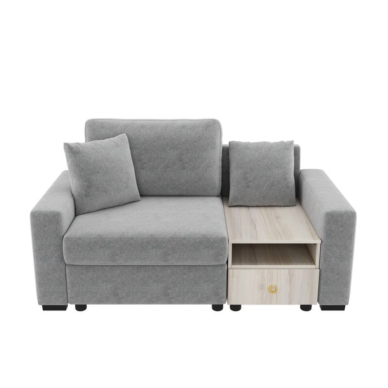Christopher Knight Home - Havencrest 63.2" Modern Upholstered Modular Sofa Chair with Storage Armrest Center Console