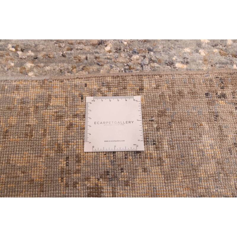 ECARPETGALLERY Hand-knotted Legacy Grey Silk, Wool Rug - 2'5 x 10'5