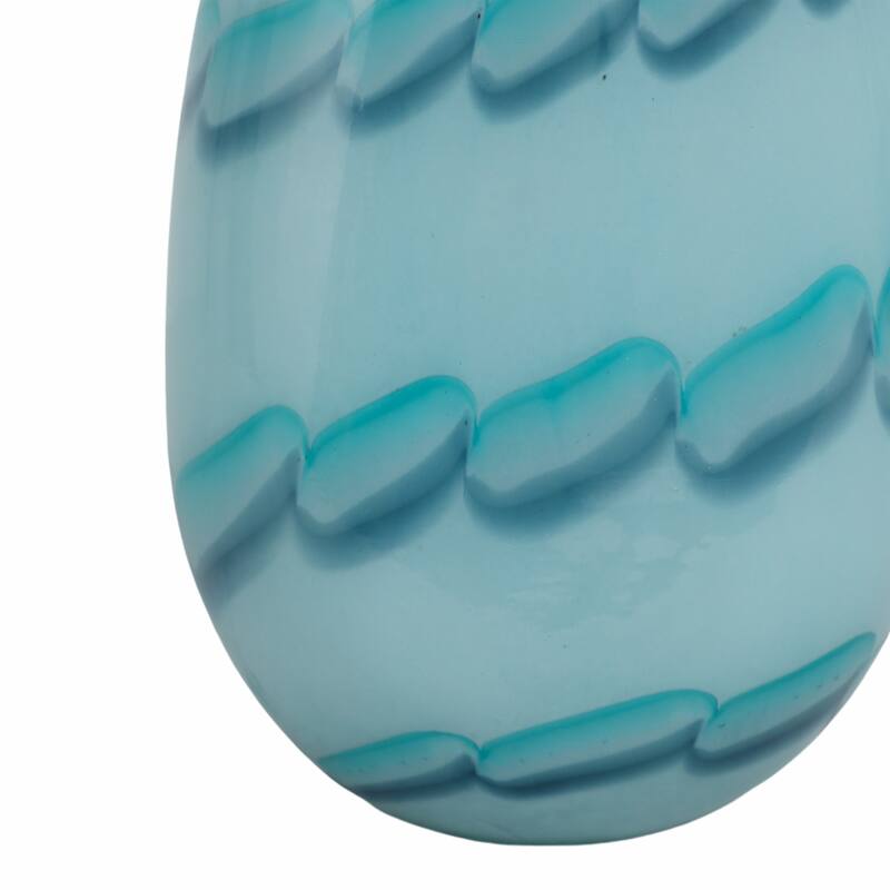 Glass Vases Coastal Style with Sculpted Detailing and Swirl Design