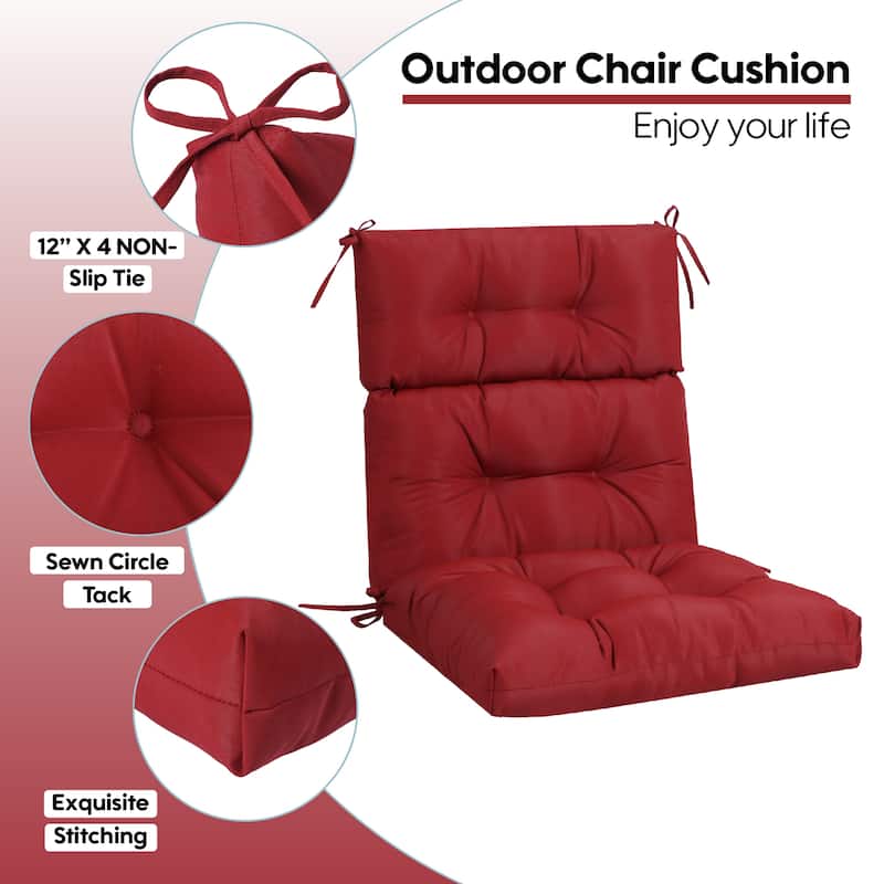 2 Pcs Set High Back Patio Chair Cushions,Tufted Rocking Chair Cushions,Cushions For Garden Porch Home Office Chair Use