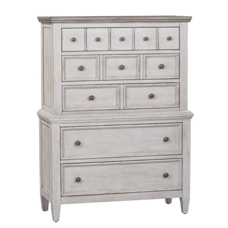 Heartland Antique White Tobacco 5 Drawer Chest