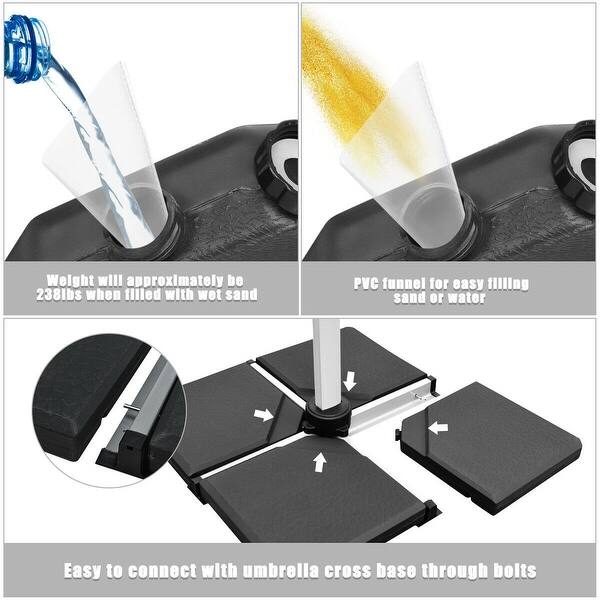 Shop Black Friday Deals On 4 Pcs 238lb Patio Cantilever Offset Umbrella Base Weight Stand On Sale Overstock 30751198