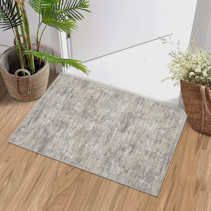 Rugs for Living Room Modern Abstract Area Rug Non-Slip Low Pile Accent Rug Soft Foldable Solid Rug