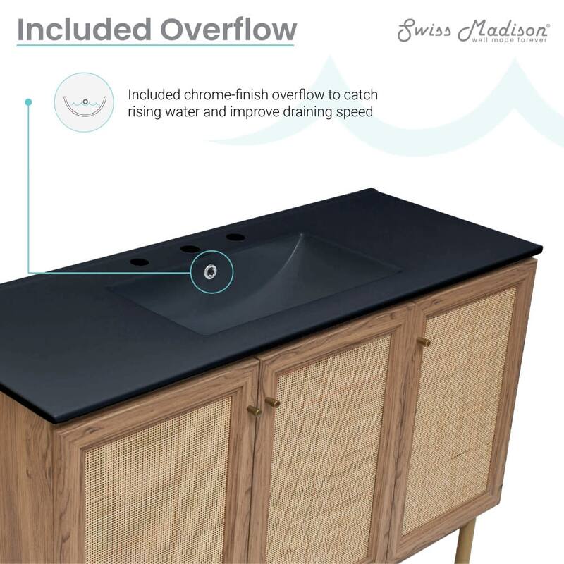 Swiss Madison SM-BV665-3MB Classe 48" Free Standing Single Basin