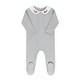 preview thumbnail 5 of 10, Ely's & Co. Organic Cotton Embroidered Collar Footie Collection Blue Leaf - 1 Months