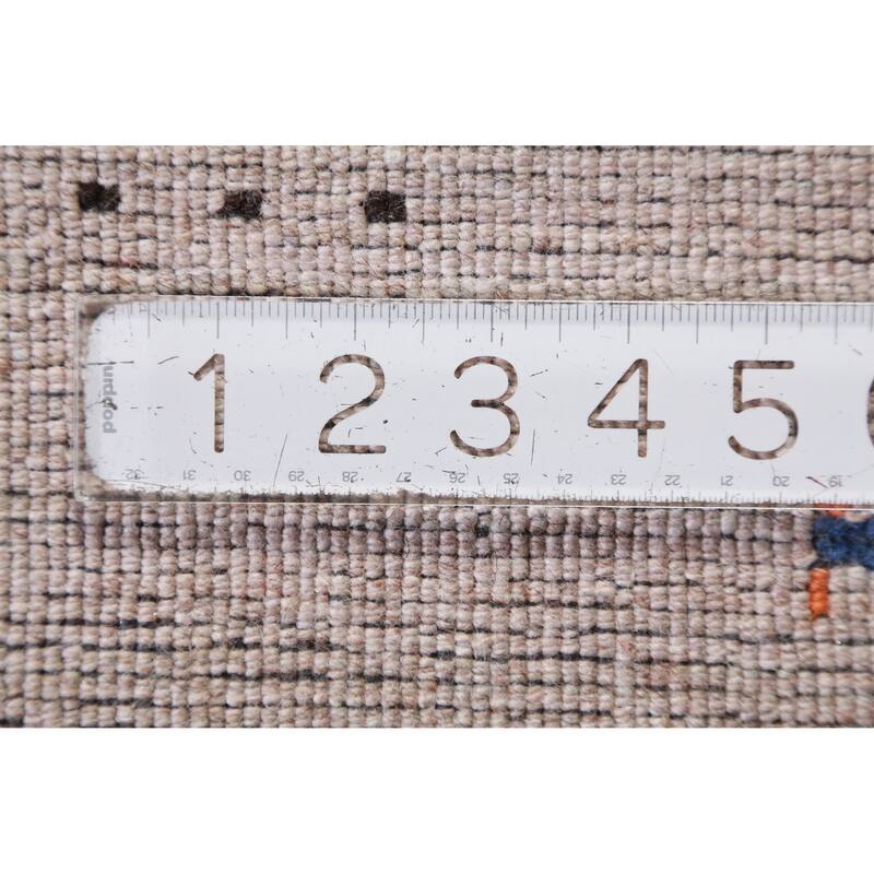 Hand Knotted Oriental 100% Wool Carpet Tribal Animal Pictorial Beige & Ivories Gabbeh Area Rug - 4' 11'' X 2' 11''