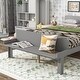preview thumbnail 3 of 1, Full Size Bed Frame Wooden Platform Wood Slat Support Footboard Grey