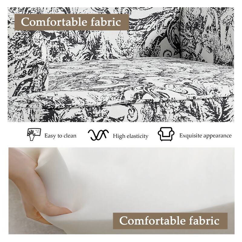 Linen Upholstered Armchair Nailhead Trim Accent Chair