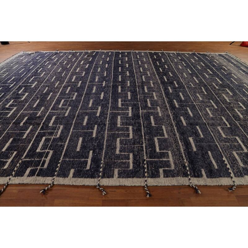 All-Over Moroccan Palace Size Area Rug Handmade Wool Carpet - 11'6"x 16'9"