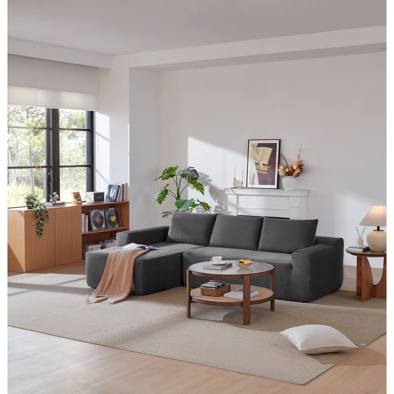 105" Cloud Sectional Couch with L-Shape Chaise,Modern Modular Sofa with Deep Seat, Upholstered Couches for Living Room