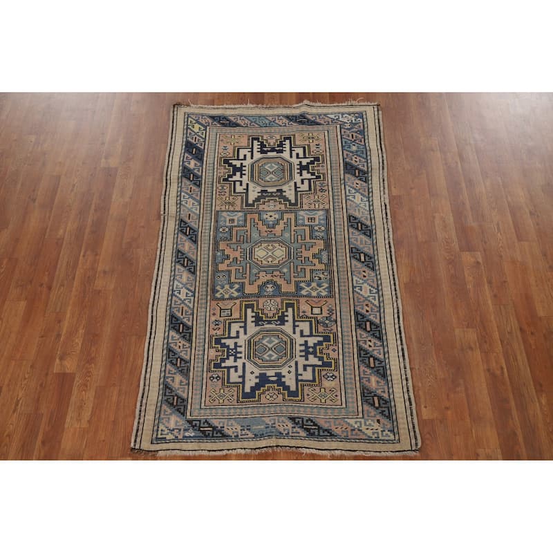 Pre-1900 Antique Shirvan Accent Rug Hand-Knotted Wool Carpet - 3'3"x 5'5"